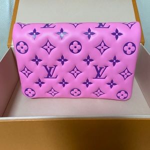 Authentic Louis Vuitton Pochette Coussin Pink and Purple, Brand New In Box